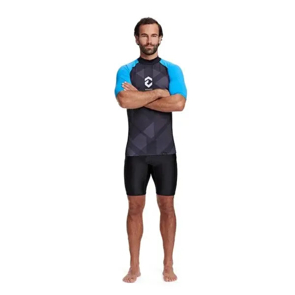 DYNAMIC NORD RG-21 RASHGUARD SHORT SLEEVE MEN BLACK/BLUE EXTRA LARGE