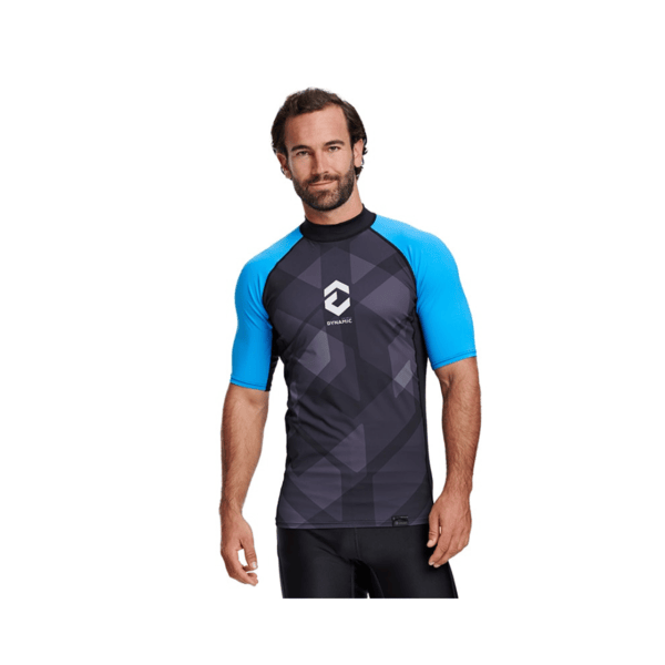 DYNAMIC NORD RG-21 RASHGUARD SHORT SLEEVE MEN BLACK/BLUE MEDUIM
