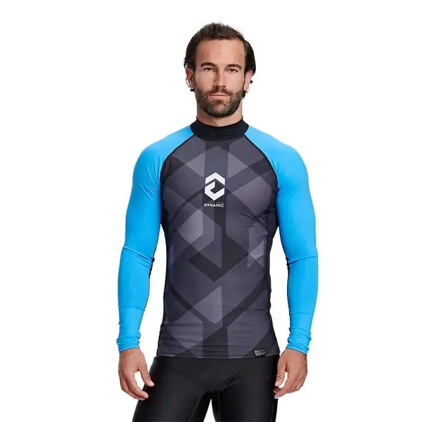 DYNAMIC NORD RG-31 RASH GUARD LONG SLEEVE MEN BLACK/ BLUE EXTRA LARGE