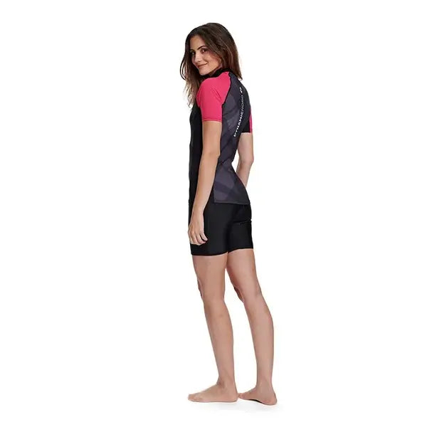 DYNAMIC NORD RG-32 RASHGUARD LONG SLEEVE WOMEN BLACK/PURLPLE LARGE