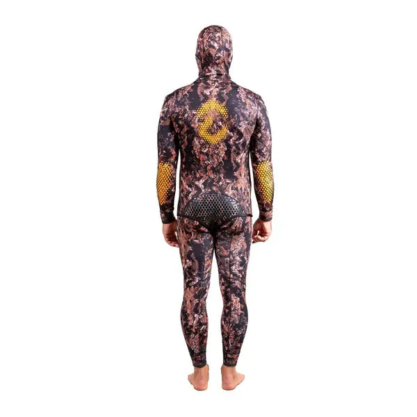 DYNAMIC NORD SFS-L2 FREE DIVE SUIT LYCRA HOODED JACKET + PANT CAMO/BROWN - 3 XL