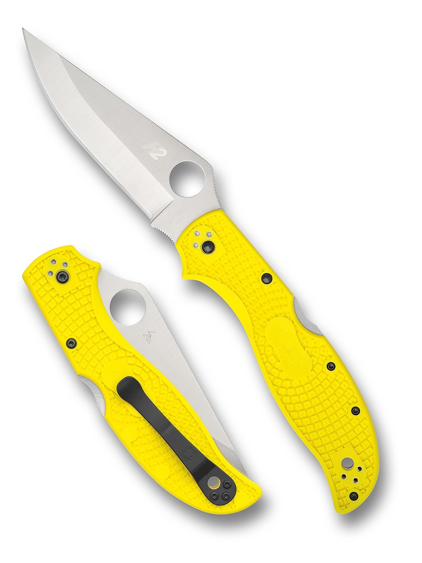 SPYDERCO STRETCH 2 XL SALT YELLOW LIGHTWEIGHT PLAINEDGE