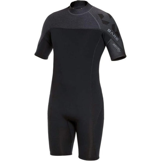 BARE SHORTY SUIT 2MM REVEL SHORTY MENS GREY - M