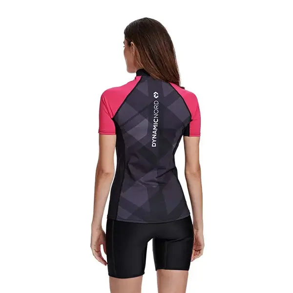 DYNAMIC NORD RG-22 RASHGUARD SHORT SLEEVE WOMEN BLACK/PURPLE MEDIUM