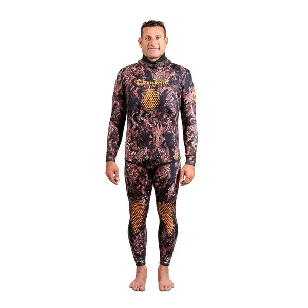 DYNAMIC NORD SFS-L2 FREE DIVE SUIT LYCRA HOODED JACKET + PANT CAMO/BROWN - 3 XL