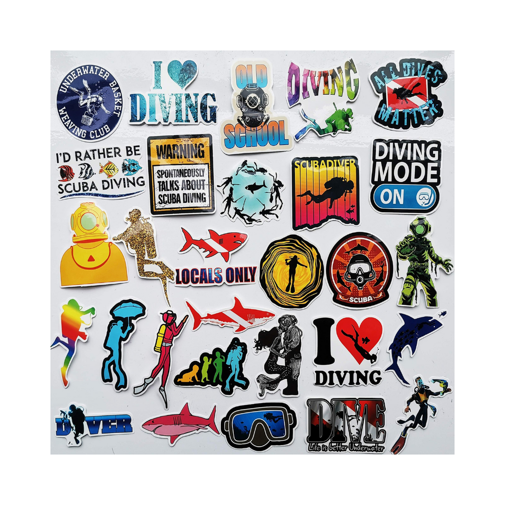Packed Scuba Diving Stickers - Bermuda Diving Center
