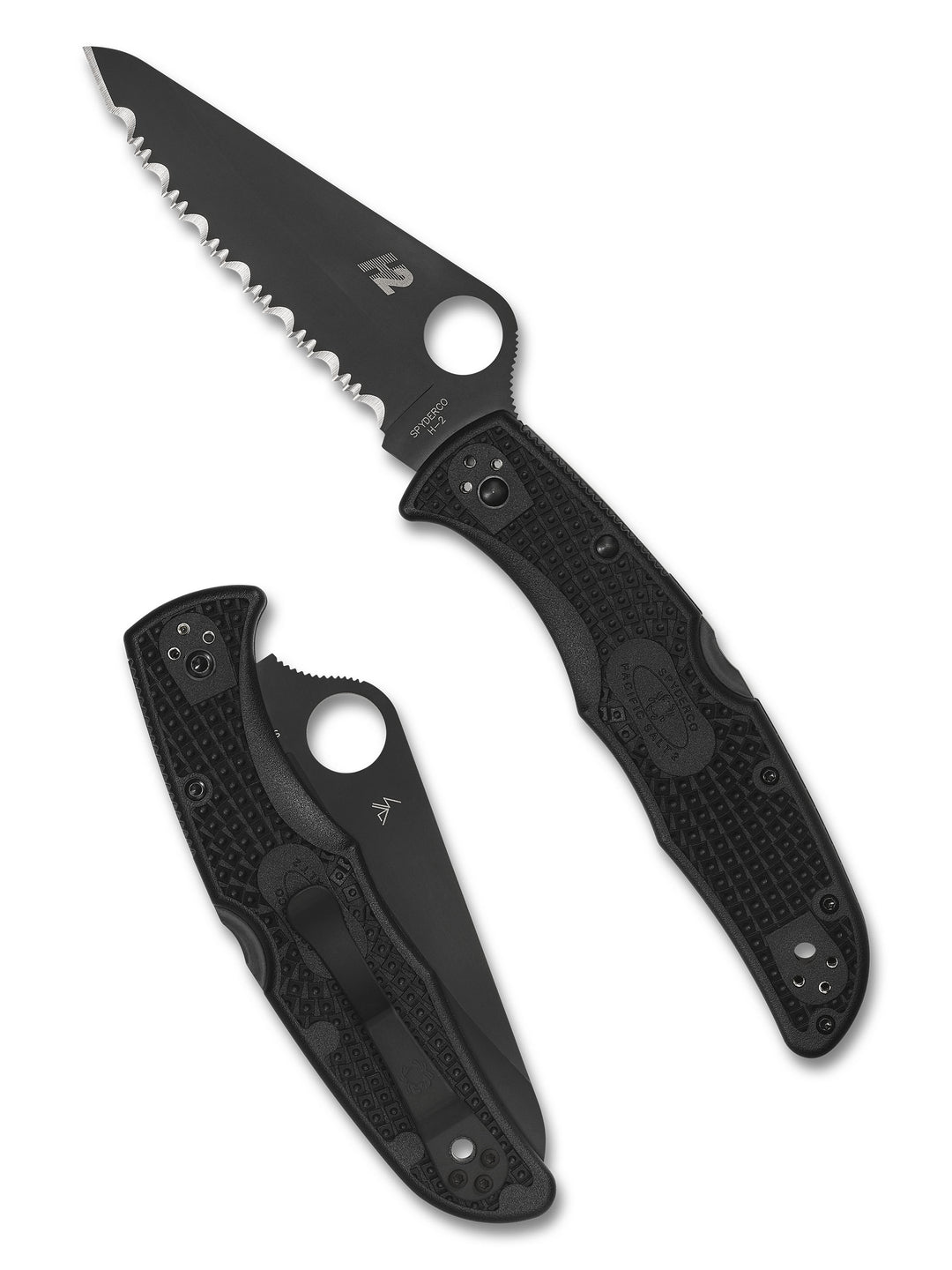 SPYDERCO PACIFIC SALT 2 BLACK LIGHTWEIGHT BLACK BLADE SPYDEREDGE